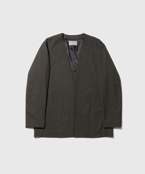 ADAM ET ROPE'(アダムエロペ)の「DELEGANT ルームジャケット(ノーカラージャケット・メンズ・ブラック/ダークブラウン/カーキ・L/M/S)」の15枚目の写真