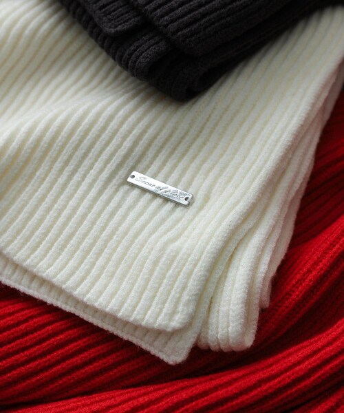 SENSE OF PLACE by URBAN RESEARCH（センスオブプレイスバイアーバンリサーチ）の「モチモチニットストール（ストール/ショール・レディース・RED/OFF WHITE/CHARCOAL・one）」の10枚目の写真