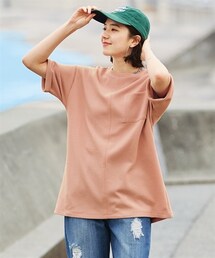 nissen | 大きいサイズひんやり涼やかワッフル５分袖ロング丈ゆるＴシャツ(チュニック)