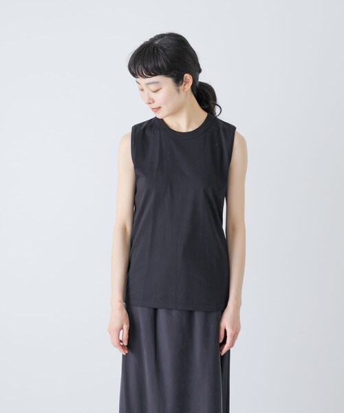 かぐれ(カグレ)の「ARMEN CREW NECK NO-SLEEVE PULLOVER(タンクトップ・レディース・WHITE/BLACK/杢GRY・1)」の10枚目の写真