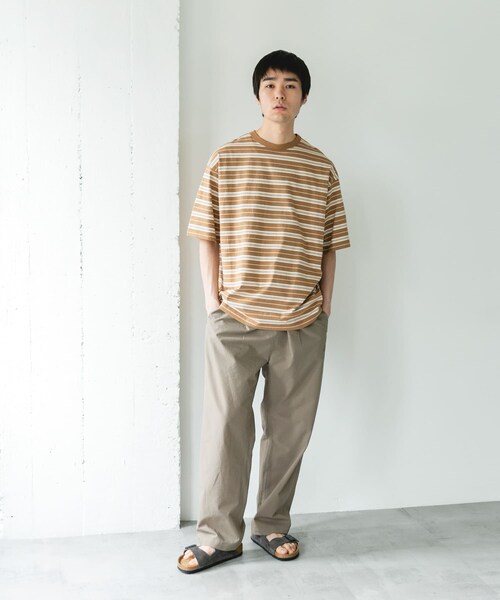URBAN RESEARCH DOORS（アーバンリサーチドアーズ）の「『別注』CHAMPION×DOORS　BORDER T-SHIRTS（Tシャツ/カットソー・メンズ・NAVY/BEIGE/L.BROWN・M/L/XL）」の9枚目の写真