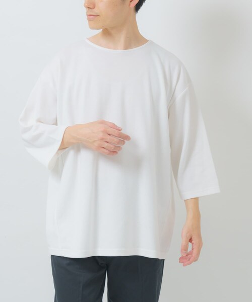 ITEMS URBANRESEARCH(アイテムズ アーバンリサーチ)の「接触冷感ポンチ7分袖トップス(Tシャツ/カットソー・メンズ・WHT/BLU/BEG/BLK・M/L)」の9枚目の写真