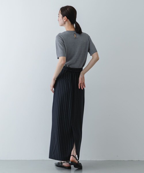 SENSE OF PLACE by URBAN RESEARCH（センスオブプレイスバイアーバンリサーチ）の「『洗濯可』プレートツキニットTシャツ(半袖)（ニット/セーター・レディース・IVORY/BLACK/GRAY・One）」の22枚目の写真