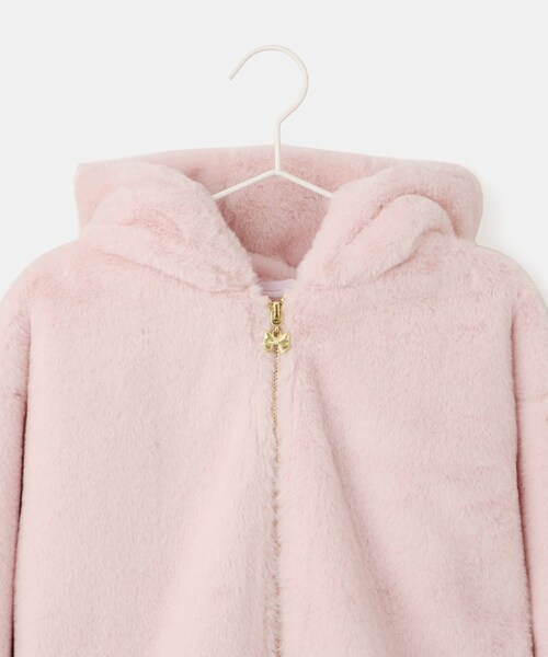 ROPE' PICNIC(ロペピクニック)の「【KIDS/キッズ】ふわふわフェイクファージップブルゾン(ブルゾン・キッズ・オフホワイト/ピンク・L/M/S)」の10枚目の写真