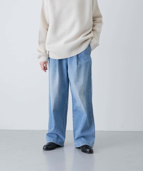 かぐれ（カグレ）の「フェードデニムイージーパンツ（デニムパンツ・レディース・L/INDIGO/BLACK・FREE）」の22枚目の写真
