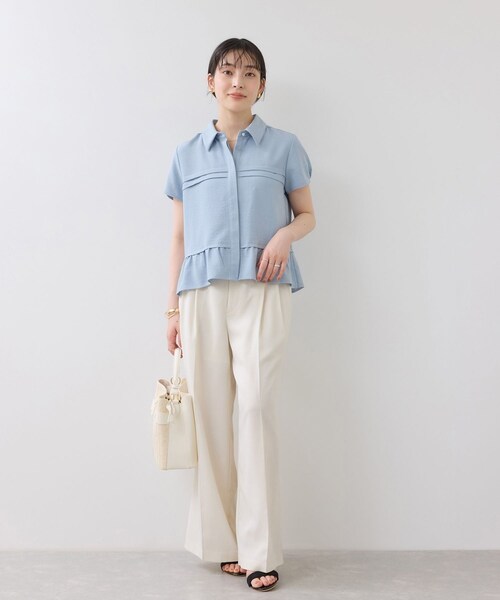 VIS（ビス）の「美easyリネンライクシャツブラウス/接触冷感・セットアップ対応（シャツ/ブラウス・レディース・キナリ/ネイビー/サックス・F）」の18枚目の写真
