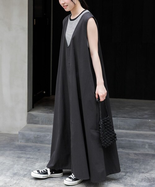 URBAN RESEARCH DOORS（アーバンリサーチドアーズ）の「FORK&SPOON　テントラインUネックワンピース（ワンピース・レディース・BROWN/BLACK/BEIGE・1/2）」の6枚目の写真