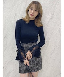 dazzlin | ヘムレースフレアニットトップス(ニット/セーター)