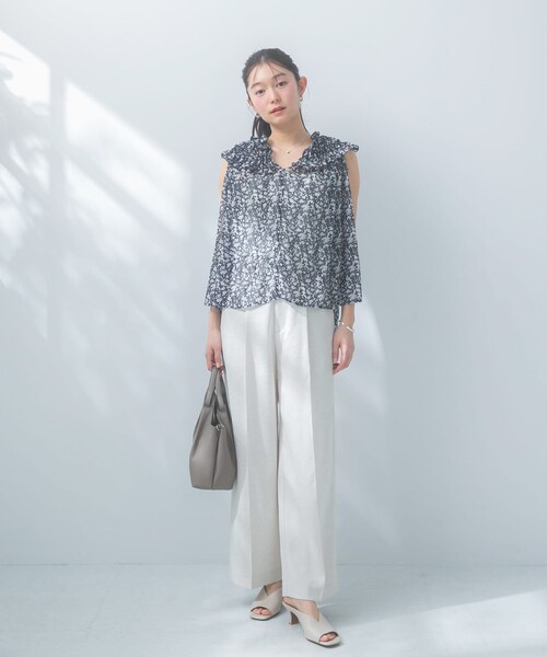 URBAN RESEARCH ROSSO（アーバンリサーチロッソ）の「防シワ リネンライクイージースラックス（その他パンツ・レディース・SKYGRAY/DARKNAVY/L/BEIGE・36/38）」の8枚目の写真