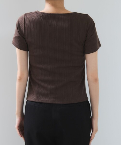 VIS(ビス)の「ツイストテレコカットソー(Tシャツ/カットソー・レディース・チャコール/オフホワイト/ダークブラウン・F)」の22枚目の写真