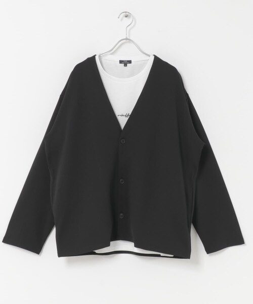 ITEMS URBANRESEARCH(アイテムズ アーバンリサーチ)の「UVカット梨地カーディガン+刺繍Tシャツセット(楽着シリーズ)(カーディガン/ボレロ・メンズ・BLACK/CHARCOAL/BEIGE/BLUE・M/L)」の13枚目の写真