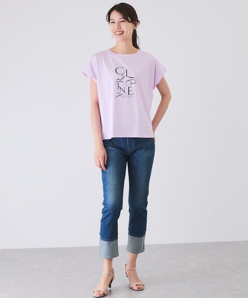 Jayro（ジャイロ）の「パール付きプリントロゴTシャツ（Tシャツ/カットソー・レディース・ブラック/ホワイト系/ネイビー/ラベンダー・M）」の22枚目の写真
