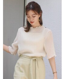 dazzlin | シアーハーフスリーブコンビトップス(シャツ/ブラウス)