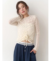 CALNAMUR（カルナムール）の「コットンフリルレースブラウス（シャツ
