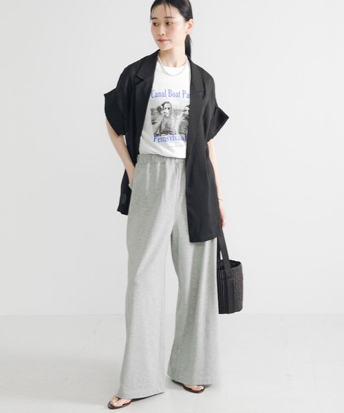 URBAN RESEARCH（アーバンリサーチ）の「シアーハーフスリーブジャケット（テーラードジャケット・レディース・BEIGE/NAVY/BLACK・FREE）」の8枚目の写真