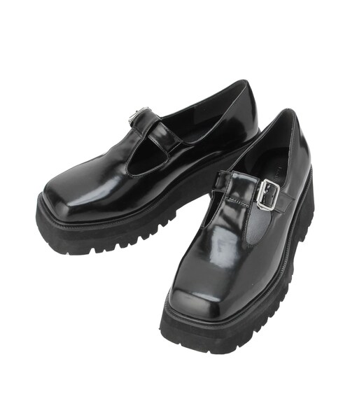 LAGUNAMOON（ラグナムーン）の「Tバーストラップシューズ（ローファー・レディース・ブラック・S/M）」の2枚目の写真