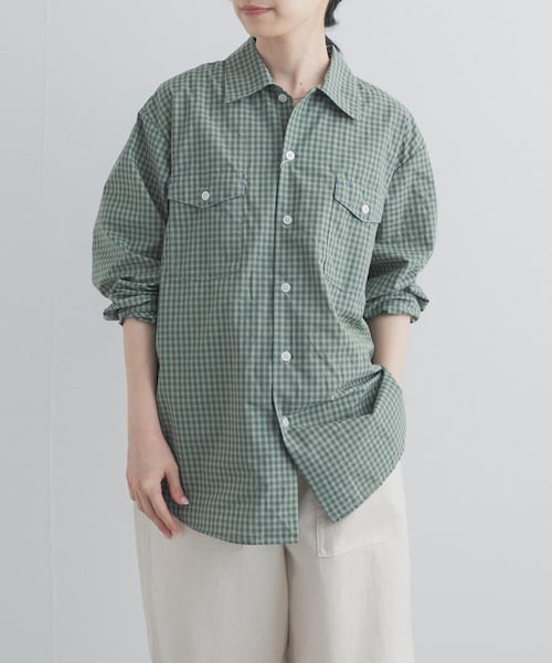 URBAN RESEARCH DOORS（アーバンリサーチドアーズ）の「SMITH　BROOKLYN WORK SHIRTS（シャツ/ブラウス・レディース・OLIVE/BLUE/GREY・S）」の12枚目の写真
