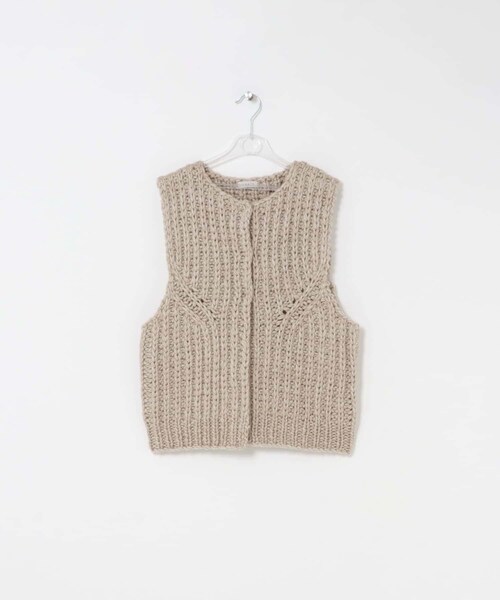 LAATO（ラート）の「hand knit vest（ベスト・レディース・クリーム/インク・FREE）」の5枚目の写真