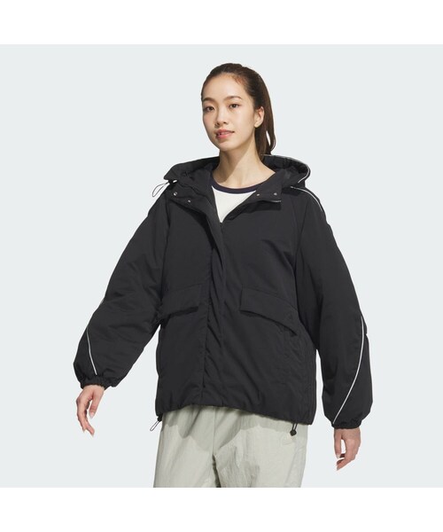 adidas（アディダス）の「BYD3S オーバーサイズフィット パデッドジャケット（ジャケット/アウター・レディース・ベージュ/ブラック・J/XS/J/S/J/M/J/L/J/XL/J/2XL/J/3XL）」の6枚目の写真