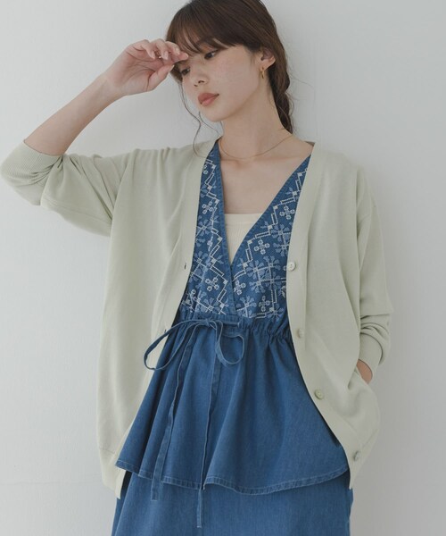 URBAN RESEARCH Sonny Label（アーバンリサーチサニーレーベル）の「クロス刺繍ペプラムサロペット（つなぎ/オールインワン・レディース・インディゴ/L.インディゴ・36/38）」の8枚目の写真