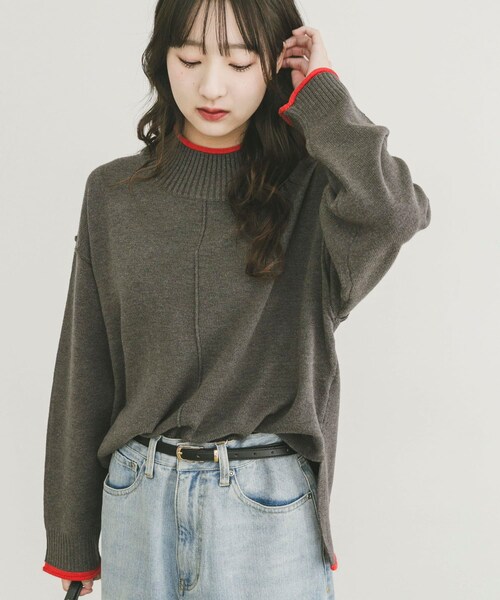 ITEMS URBANRESEARCH（アイテムズ アーバンリサーチ）の「『洗濯可/静電気防止』ハイショクハイネックニット（ニット/セーター・レディース・OFF/GRY/L.GRY/S.BLU/MOC/NVY・Free）」の20枚目の写真