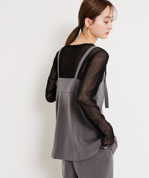 SENSE OF PLACE by URBAN RESEARCH（センスオブプレイスバイアーバンリサーチ）の「スリットキャミソールトップ（その他トップス・レディース・GRAY/BLACK/BEIGE・one）」の22枚目の写真