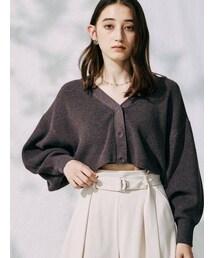 MERCURYDUO | 片畔2WAYクロップドニットカーディガン(カーディガン/ボレロ)