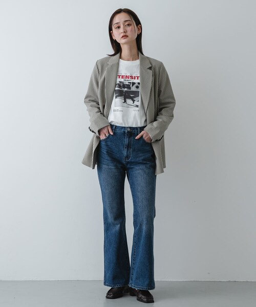 SENSE OF PLACE by URBAN RESEARCH(センスオブプレイスバイアーバンリサーチ)の「セミフレアデニム(デニムパンツ・レディース・ONE WASH/D.INDIGO・S/M)」の7枚目の写真