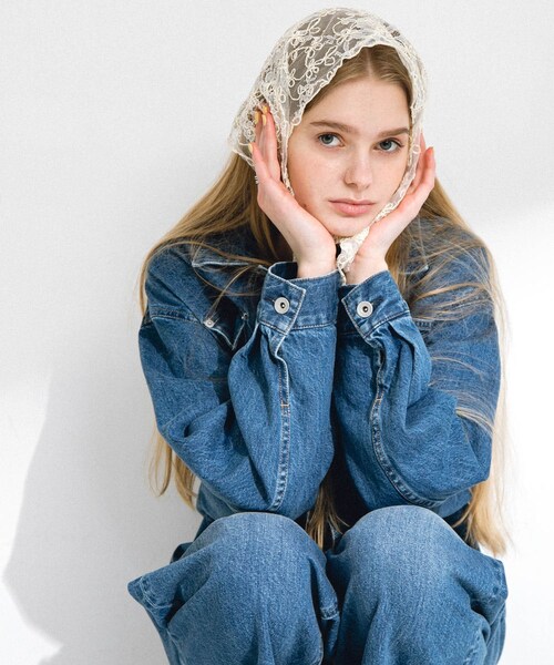 URBAN RESEARCH Sonny Label（アーバンリサーチサニーレーベル）の「チュールエンブロイダリーストール（ストール/ショール・レディース・オフ/ブラック・one）」の6枚目の写真