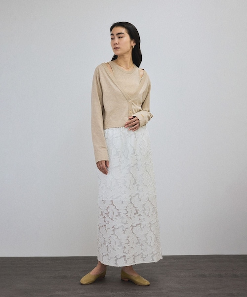 ADAM ET ROPE'（アダムエロペ）の「エルブジャガードスリットナロースカート（スカート・レディース・ブラック/ホワイト/ブラウン/イエロー・F）」の8枚目の写真