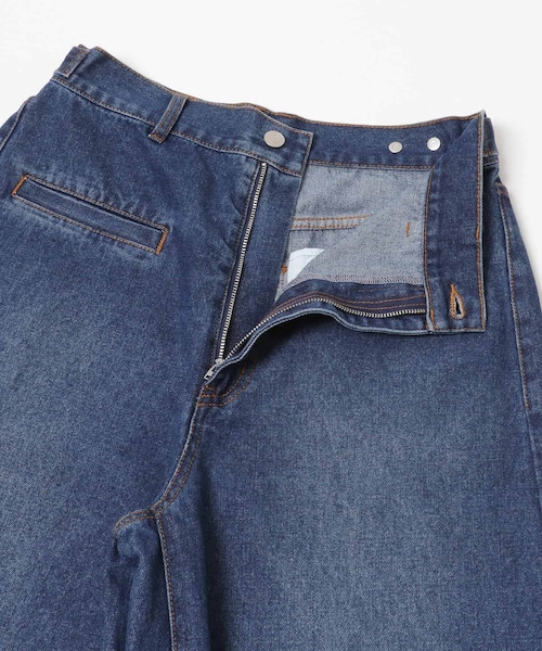 KBF（ケイビーエフ）の「WIDEレッグアジャストデニム（デニムパンツ・レディース・BLUE/L.BLUE・36/38）」の5枚目の写真