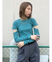 EMODA | アームスリットカットトップ(Tシャツ/カットソー)