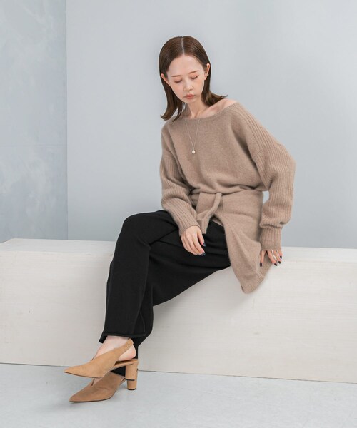 URBAN RESEARCH ROSSO（アーバンリサーチロッソ）の「メリノウールニットパンツ（その他パンツ・レディース・IVORY/BLACK・Free）」の15枚目の写真