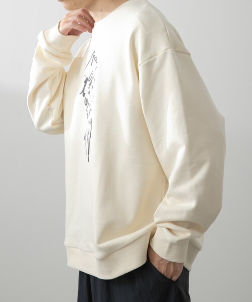ITEMS URBANRESEARCH（アイテムズ アーバンリサーチ）の「フレンチアートプリントクルーネックスウェット（スウェット・メンズ・DRAWINGOFF/DRAWINGGRY/LOGO OFF/LOGO GRY・M/L）」の8枚目の写真