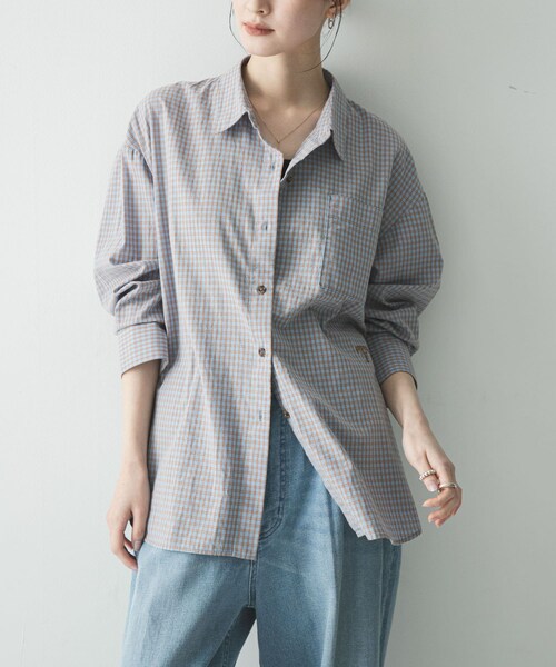 URBAN RESEARCH(アーバンリサーチ)の「『別注』PICCA×URBAN RESEARCH レギュラーカラールーズシャツ(シャツ/ブラウス・レディース・CHECK/STRIPE・Free)」の4枚目の写真