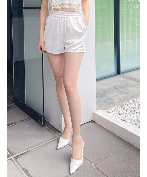 GYDA（ジェイダ）の「Square gydaサテンパンツ（その他パンツ・レディース・オフホワイト/ブラック・F）」の5枚目の写真