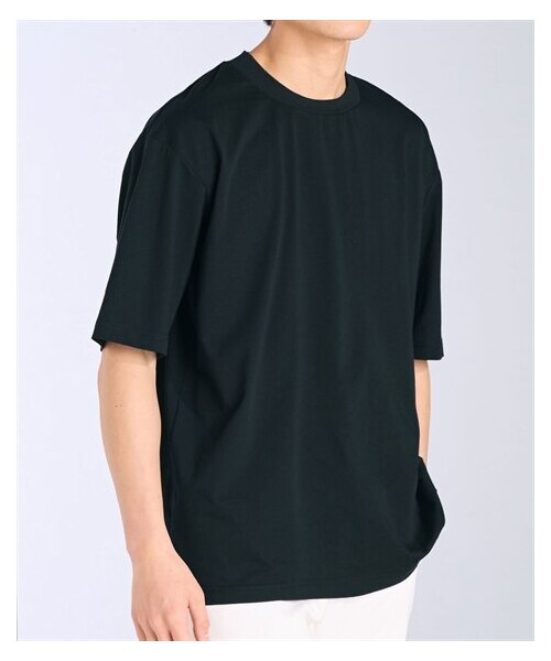 nissen（ニッセン）の「オーバーサイズきれいめ衿高半袖Tシャツ　ジャケットの下に着るTシャツ【大きいサイズ有】（Tシャツ/カットソー・メンズ・オフホワイト/黒/グレー・M/L/LL/3L/4L/5L/6L/8L/10L）」の12枚目の写真