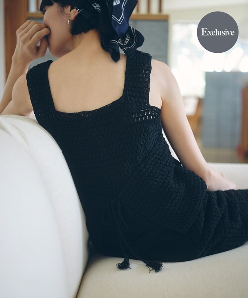 URBAN RESEARCH DOORS（アーバンリサーチドアーズ）の「『別注』AFLOAH×DOORS　KNIT TUNK TOP（タンクトップ・レディース・BLACK/BROWN・One）」の3枚目の写真