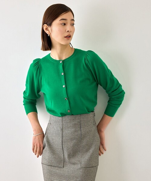 ROPE'(ロペ)の「【J'aDoRe・一部店舗限定サイズ】ギャザースリーブニットカーディガン/一部J'aDoRe限定カラー・イージーケア(カーディガン/ボレロ・レディース・グレー/オフホワイト/グリーン/カーキ/ネイビー/レッド/ピンク・36/38)」の20枚目の写真
