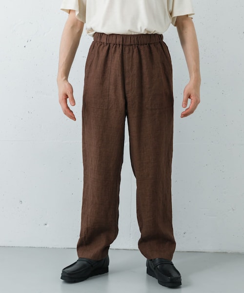 URBAN RESEARCH（アーバンリサーチ）の「YLEVE　LINEN POPLIN PANTS（その他パンツ・メンズ・011 SUMI/050 BROWN・3/4）」の8枚目の写真