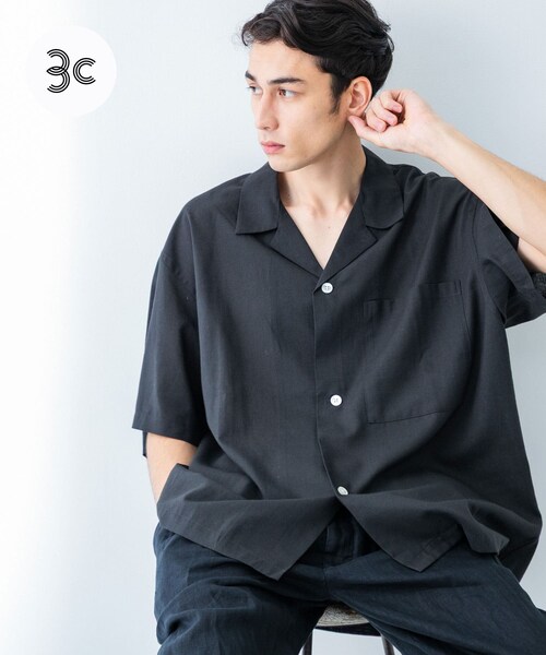 URBAN RESEARCH(アーバンリサーチ)の「『UR TECH DRYLUXE』高機能リネンシャツジャケット(シャツ/ブラウス・メンズ・FADE BLACK/BEIGE/BURGUNDY・M/L)」の4枚目の写真