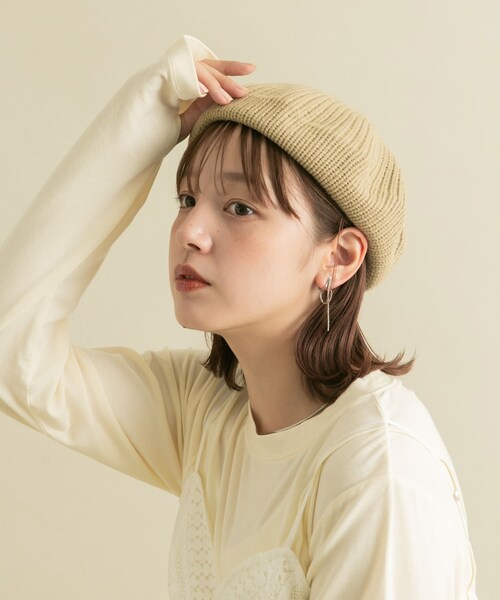 KBF(ケイビーエフ)の「ニットベレー帽(ハンチング/ベレー帽・レディース・CHARCOAL/BEIGE・one)」の12枚目の写真