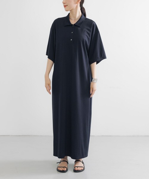 URBAN RESEARCH（アーバンリサーチ）の「レーヨンナイロンシャツカラーワンピース（ワンピース・レディース・BORDEAUX/NAVY・FREE）」の10枚目の写真