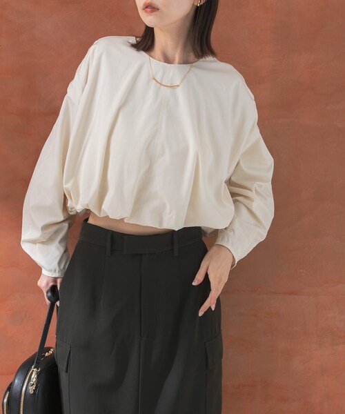 URBAN RESEARCH ROSSO（アーバンリサーチロッソ）の「クロップドバルーンブラウス（シャツ/ブラウス・レディース・ivory/orange/charcoal・FREE）」の5枚目の写真