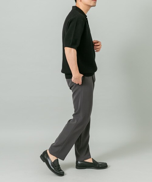 URBAN RESEARCH ROSSO（アーバンリサーチロッソ）の「『WEB限定』変形カノコ半袖ニットポロ（ポロシャツ・メンズ・BLACK/NAVY/KHAKI/LIGHT GRAY・M/L）」の12枚目の写真