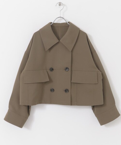 URBAN RESEARCH ROSSO（アーバンリサーチロッソ）の「F by ROSSO　ビッグカラーダブルショートコート（テーラードジャケット・レディース・BEIGE/BROWN・FREE）」の12枚目の写真