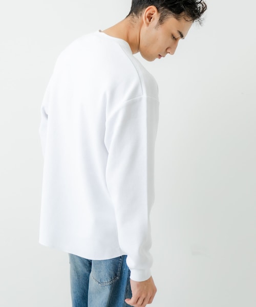 URBAN RESEARCH（アーバンリサーチ）の「『UR TECH』度詰めワッフルヘンリーロングスリーブ（Tシャツ/カットソー・メンズ・WHITE/OATMEAL/GRAY H/BLACK・M/L）」の12枚目の写真