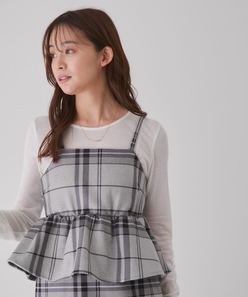 Jayro（ジャイロ）の「チェック柄ペプラムワンピース（ワンピース・レディース・ブラック系/グレー/ブラウン・M）」の13枚目の写真