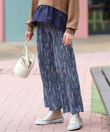 nissen | 大きいサイズ  ９分丈ゆるストレートプリーツパンツ（ゆったりヒップ）(パンツ)