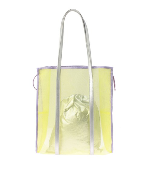 ELENDEEK（エレンディーク）の「MESH TOTE BAG（トートバッグ・レディース・オフホワイト/ブラック/イエロー・F）」の6枚目の写真